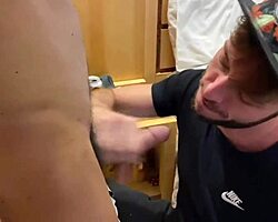 Caught a Straight Valet for a Wild Gagging Blowjob Session