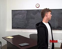 Thief's Delicious Cock Punished Hard in Garage. Felonfucker Delivers!