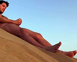 Me and buddies got wild with blowjobs at nudist beach, nearly busted!