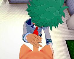 yo, midoriya gets a handjob and pounded by bakugou in the bathroom, straight outta my hero academia!