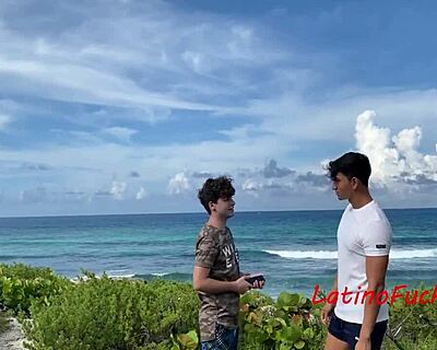 Fresh Latino stud takes it up the ass good and proper on the beach
