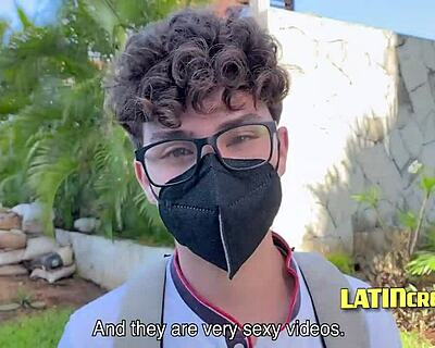 Old and young Latin Twink rides another stranger in a paid gay scene