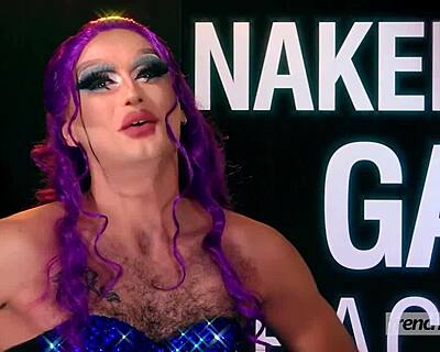 Twink French boy masturbating and then getting his holes stretched in gay parody of a British television programme