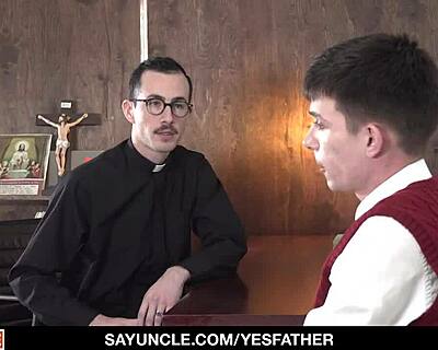 Hung uncut priest spanks and fills teen boy deep