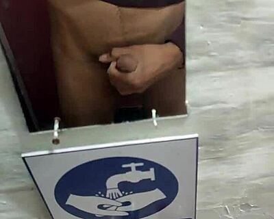 Young guy here, oops, jerkin’ my good cock in restaurant bathroom, ya know?