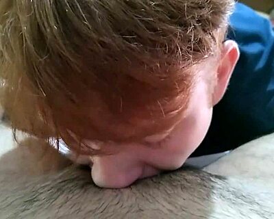 Curious Redhead Twink Gives Homemade Blowjob on Camera