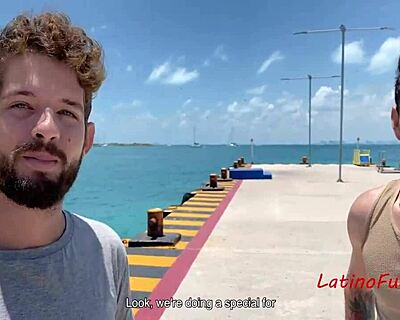 Hot Latino Rob Silva and Ken Bang on Beach