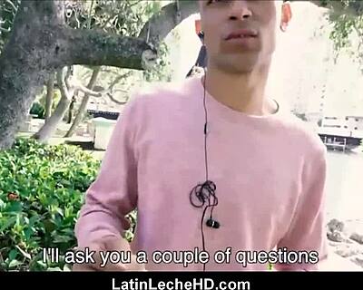 Straight Spanish Latino twink bangs gay stranger for cash POV