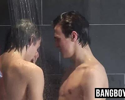 I’m Crazy About Cute Twinks with Huge Dicks Banging in Shower