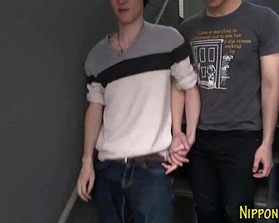 Hardcore Sucking Action with Skinny Japanese Twinks in Shower