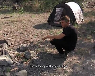Straight Czech twink slides cock in mouth and asshole for cash - Czech Hunter 563