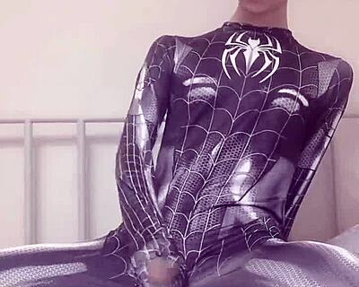 i’m obsessed with this sexy gay teen masturbating like spider-man