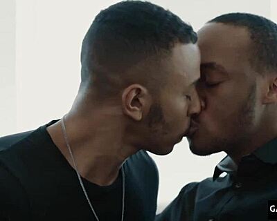 Hot gay twink handles big black cock in steamy group massage session