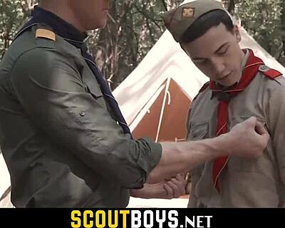 Twink Boy Barebacked by Huge Scout Master Outdoors
