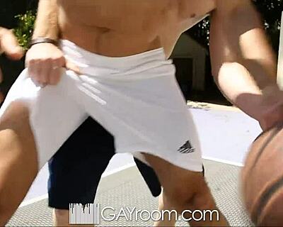 HD - GayRoom Latino Twinks Grinding and Banging on Basketball Court