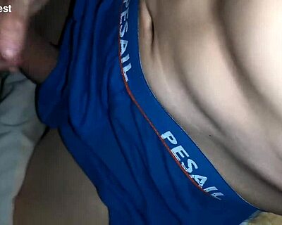 The guy was jerking his cock in the woods in passion